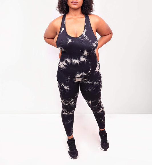 BLACK AND WHITE FULL BODYSUIT